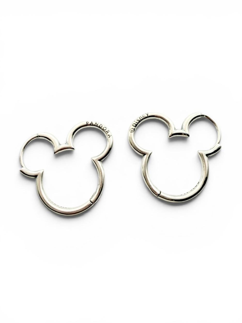 Pandora Disney Mickey Head Hoop Earrings Sterling Silver S925 ALE